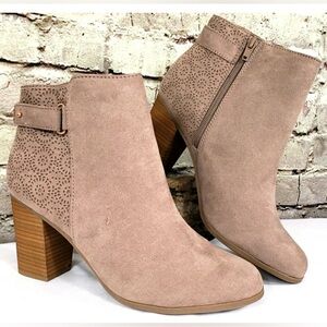 LC Lauren Conrad Taupe Ankle Booties